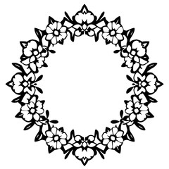 Elegant Floral Wreath Arrangement of Blooming Flower. A round decorative frame of flowers.