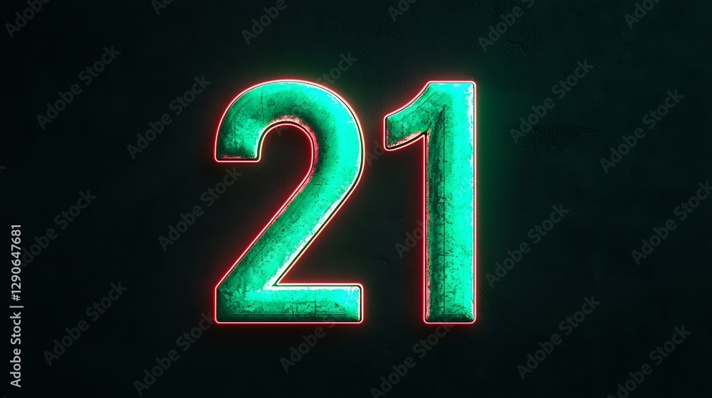 Poster a glowing number 