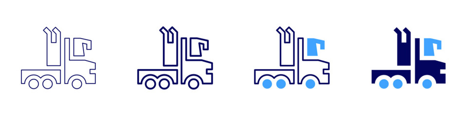 Truck sales icon in 4 different styles. Thin Line, Line, Bold Line, Duotone. Duotone style. Editable stroke