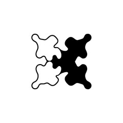 Obraz premium Abstract composition of jigsaw puzzle pieces in black and white.