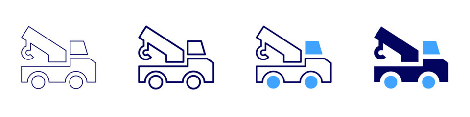 Trucking company services icon in 4 different styles. Thin Line, Line, Bold Line, Duotone. Duotone style. Editable stroke