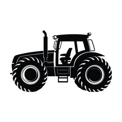 Obraz premium Tractor vector art silhouette black color illustration