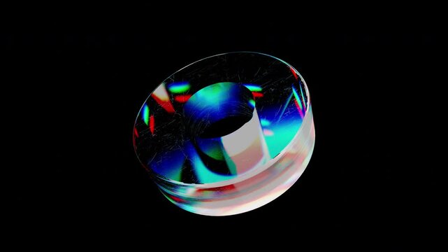 glass sphere on black