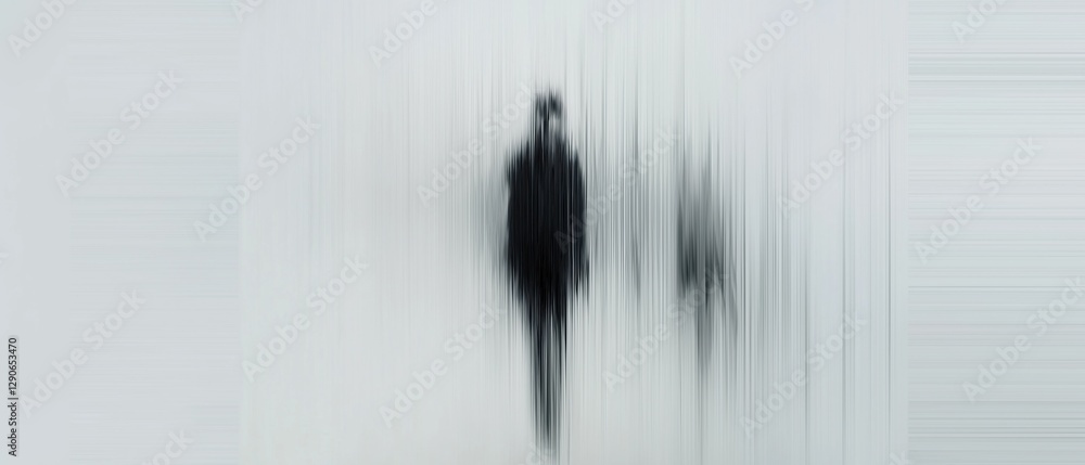 Poster black and white abstract painting with vertical lines. the lines are arranged in a diagonal pattern,