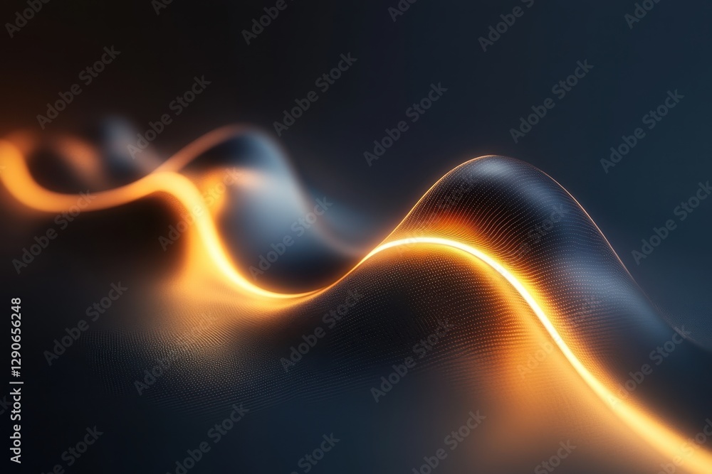 Poster abstract waves of light create a stunning visual display in dark background