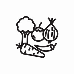 Fresh vegetables healthy food icon vector sign