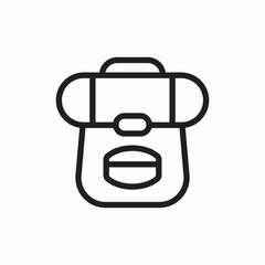 Backpack bag school travel icon vector sign