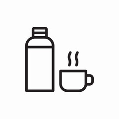 Thermos coffee drink container icon vector sign