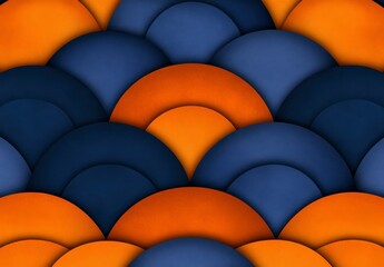 Fototapeta premium Abstract Geometric Pattern with Overlapping Blue and Orange Circles