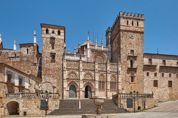 Fototapeta premium Saint Mary Guadalupe church gothic style. Caceres, Extremadura. Spain