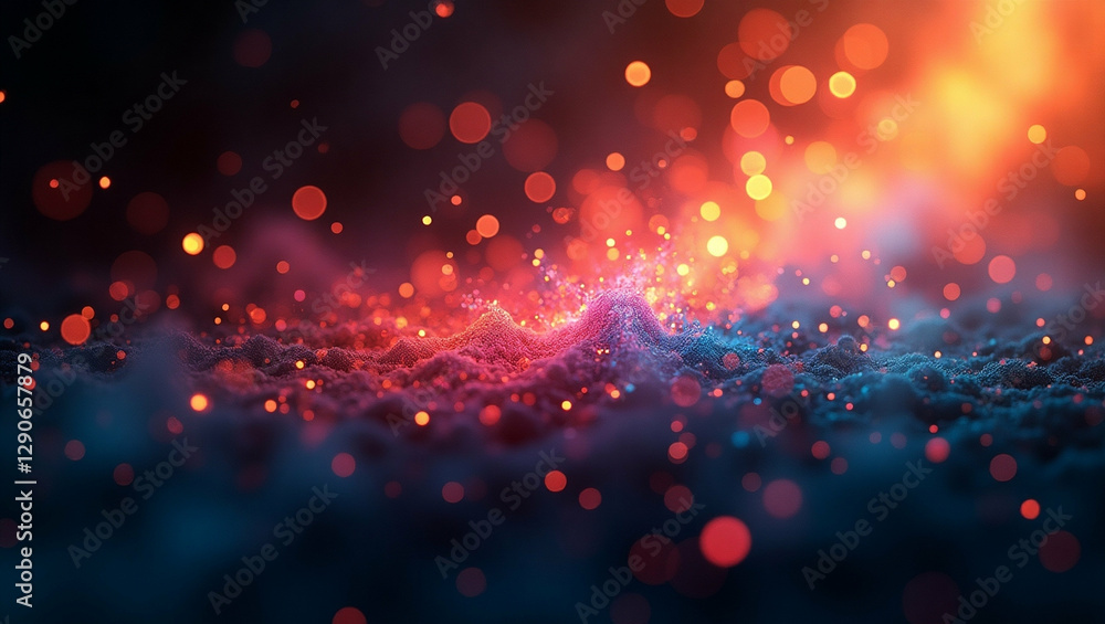 Poster ephemeral radiance shimmering across abstract textured dreamscape background