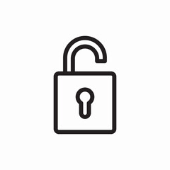 Open padlock security icon vector sign