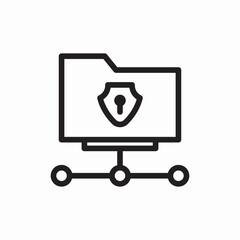 folder shield protection icon vector sign