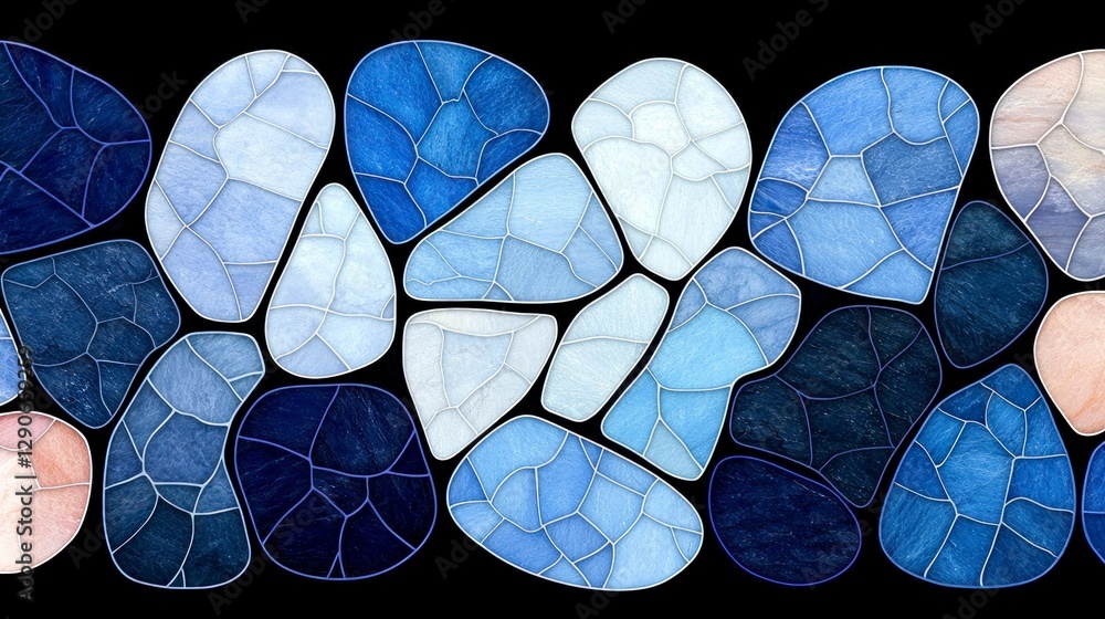 Poster abstract blue mosaic pattern seamless texture background for web design