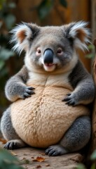 Naklejka premium Overweight and Chubby Koala Cute and Adorable Fat Animal
