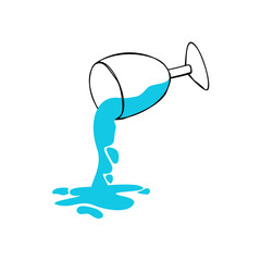 glass vector design spilling water