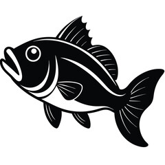 Minimalist Bass Fish Graphic