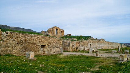 L'area archeologica di Bulla Regia,con i resti dell'antica città Romana e le abitazioni...