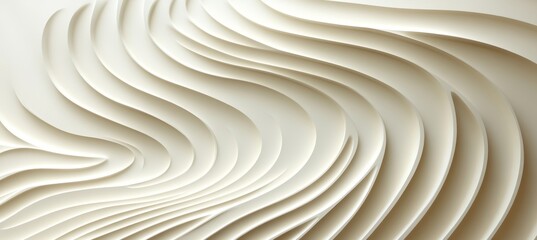 Minimalist Beige Abstract Background, Seamless 3D Low Profile Design With Delicate Wave Texture
