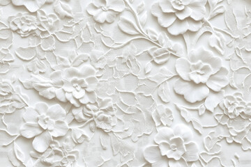 Vintage floral lace pattern in white with seamless texture