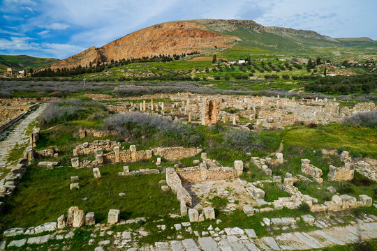 L'area archeologica di Bulla Regia,con i resti dell'antica citt&agrave; Romana e le abitazioni sotterranee,El Kef , Tunisia