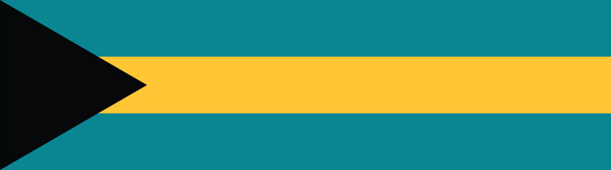 Flag of Bahamas. Bahamas flag long banner digital vector illustration