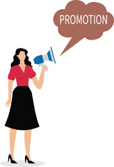 Communicate or draw attention and announce promotion