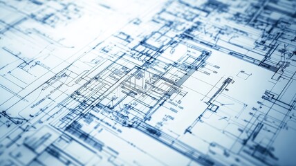Intricate blueprint diagram showcasing a detailed layout plan for advanced high-tech innovations.