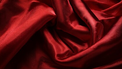 Obraz premium Close-up of red velvet fabric, showcasing its intricate folds that create rich depth and shadow play, emphasizing the luxurious texture and vibrant color.