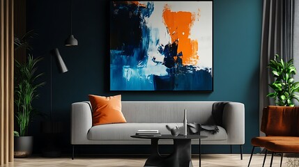 Abstract painting with bold strokes 