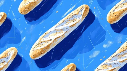 Obraz premium Classic baked loaf with a crisp surface and fluffy inside, a staple of traditional bakery style elegant sketch