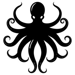 Simple Octopus Silhouette Icon Perfect for Prints & Digital Use.