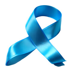Light Blue Ribbon: Awareness Symbol isolated on transparent background