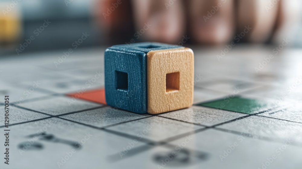 Aufkleber strategic wooden blocks puzzle game planning design problem solving