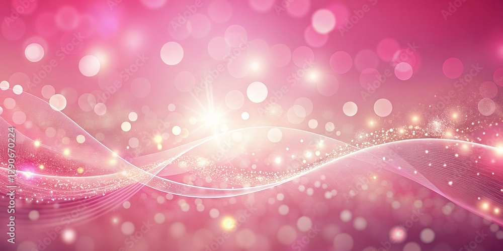 Poster abstract pink gradient background with white dots - soft curve design