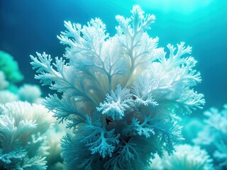 Obraz premium Abstract White Algae Bloom on Turquoise Blue Ocean Background - Stock Photo