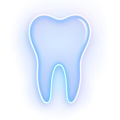Obraz premium Dentist tooth holographic 3D icon. neon symbol vector illustration isolated on white background. Generative AI