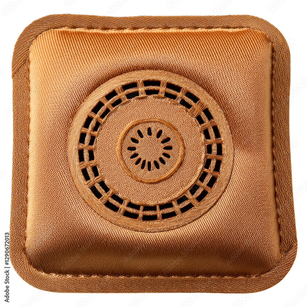 Poster brown square filter with circular perforated pattern
