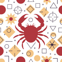 Fototapeta premium Seaside Crab Pattern - Seamless