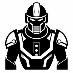 robot solider vector silhouette