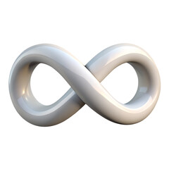 Silver Infinity sign. 3d rendering isolated on white background. Cartoon plastic style icon