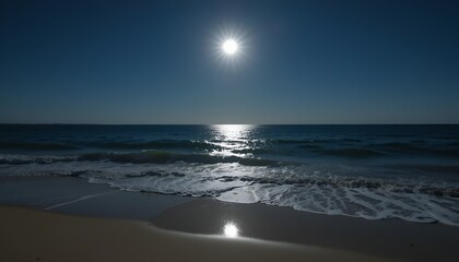 Fototapeta premium Moonlit Serenity on the Shore