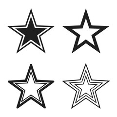 Obraz premium Vector Star Shapes Icons Outline and Solid Designs