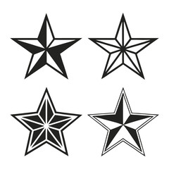 Stylized Star Shapes Icons for Modern Use