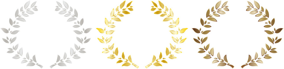 金銀銅の月桂冠のフレーム