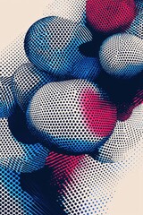 Vibrant Abstract Design with Dots and Curves