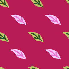 Vibrant, seamless botanical illustration with a fresh leaves.