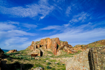 L'area archeologica di Chemtou,con i resti dell'antica città Romana e le miniere di estrazione...