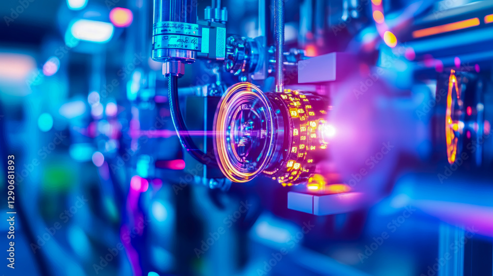 Poster cyberpunk apparatus: a close-up of a sci-fi machine component