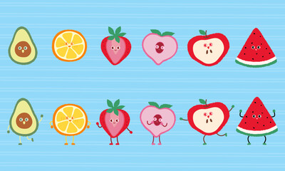 여러가지 과일캐릭터들